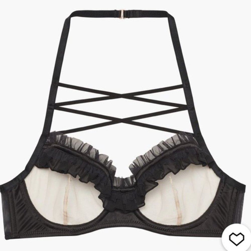 NWT Savage Fenty Sheer Underwire Ruffle Bra size 36A